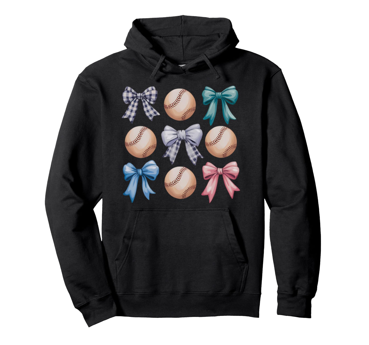 Baseball Coquette Bow Mom Sister Hoodie - Casual Everyday Wear Unisex - T-Shirt, Sweatshirt, Hoodie