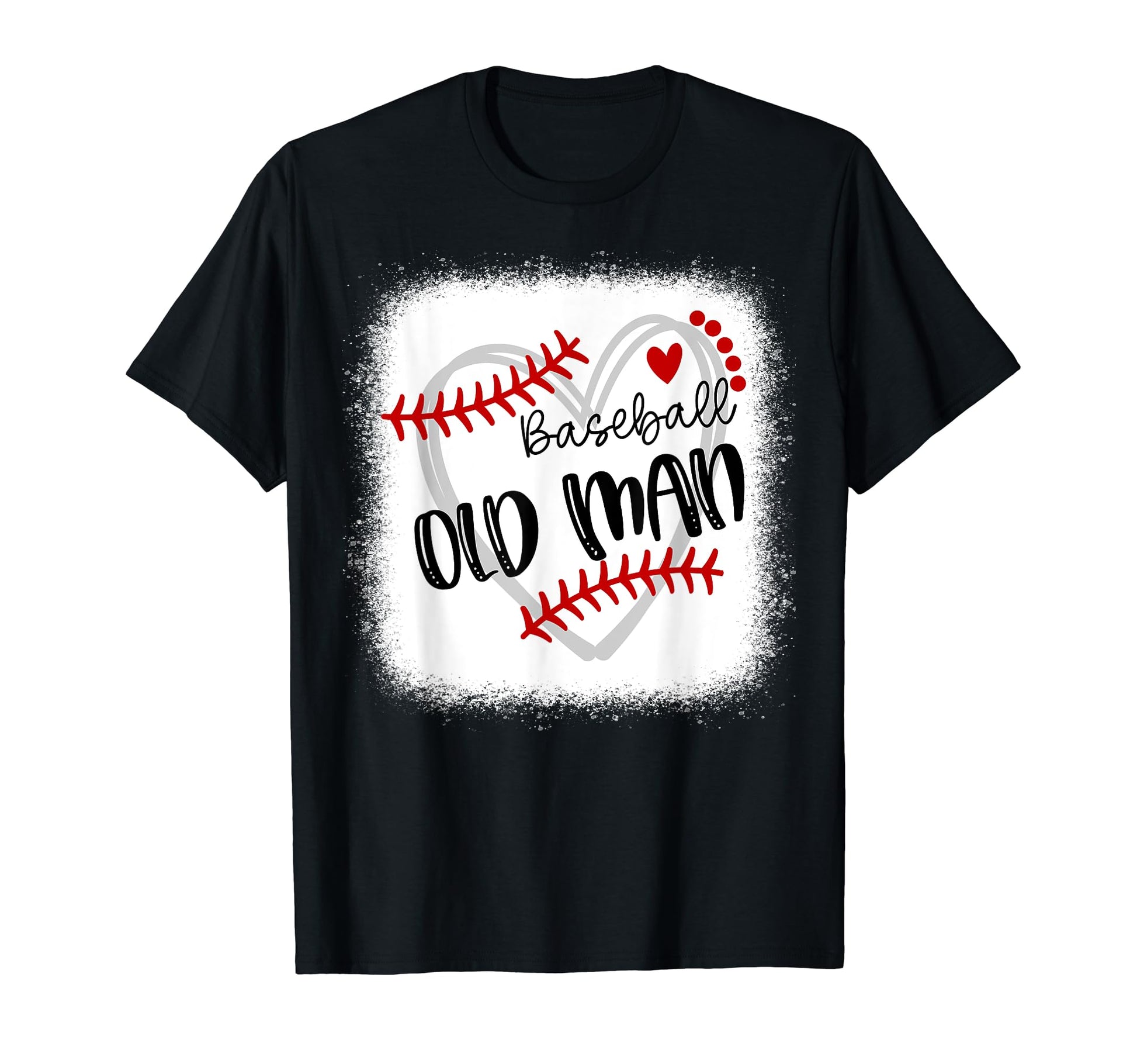 Personalized Baseball Heart Old T-Shirt - Novelty Apparel for Adults - T-Shirt, Sweatshirt, Hoodie