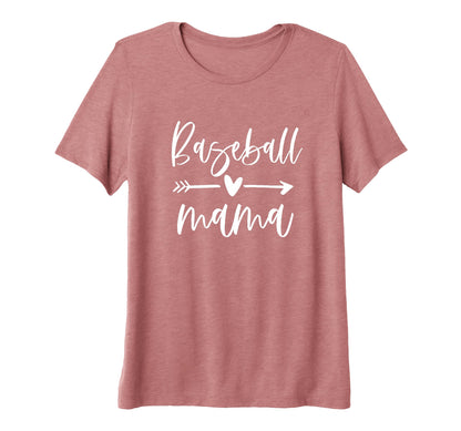 Womens Mom Baseball Mama Love Sports T-Shirt - Minimalist Print for Adults - T-Shirt, Sweatshirt, Hoodie