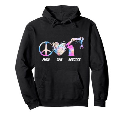 Robot Robotics Engineer Tie Dye Female Hoodie - Minimalist Print Men Women - T-Shirt, Sweatshirt, Hoodie