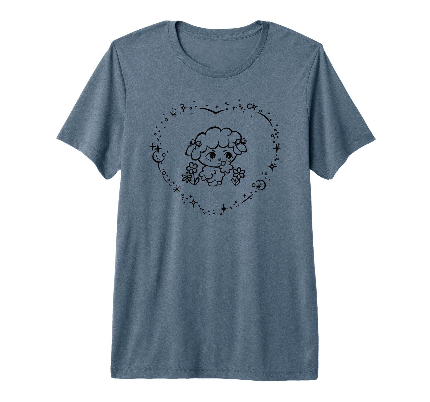 Coquette Soft Y2K Sheep Lamb Flowers T-Shirt - Trendy Graphic for Adults - T-Shirt, Sweatshirt, Hoodie