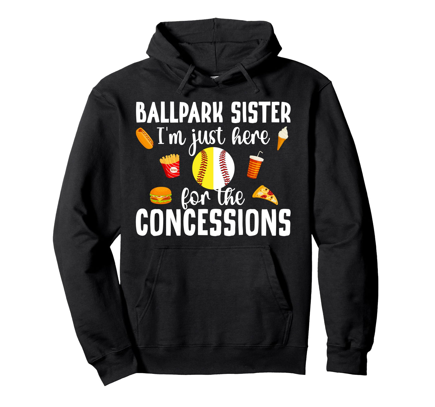 Ballpark Sister Funny Softball Baseball Hoodie - Minimalist Print Unisex - T-Shirt, Sweatshirt, Hoodie