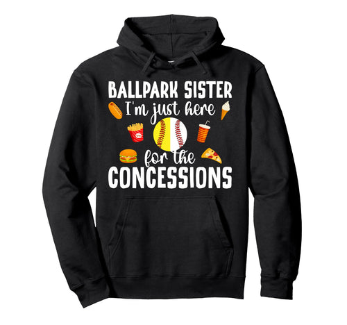 Ballpark Sister Funny Softball Baseball Hoodie - Minimalist Print Unisex - T-Shirt, Sweatshirt, Hoodie