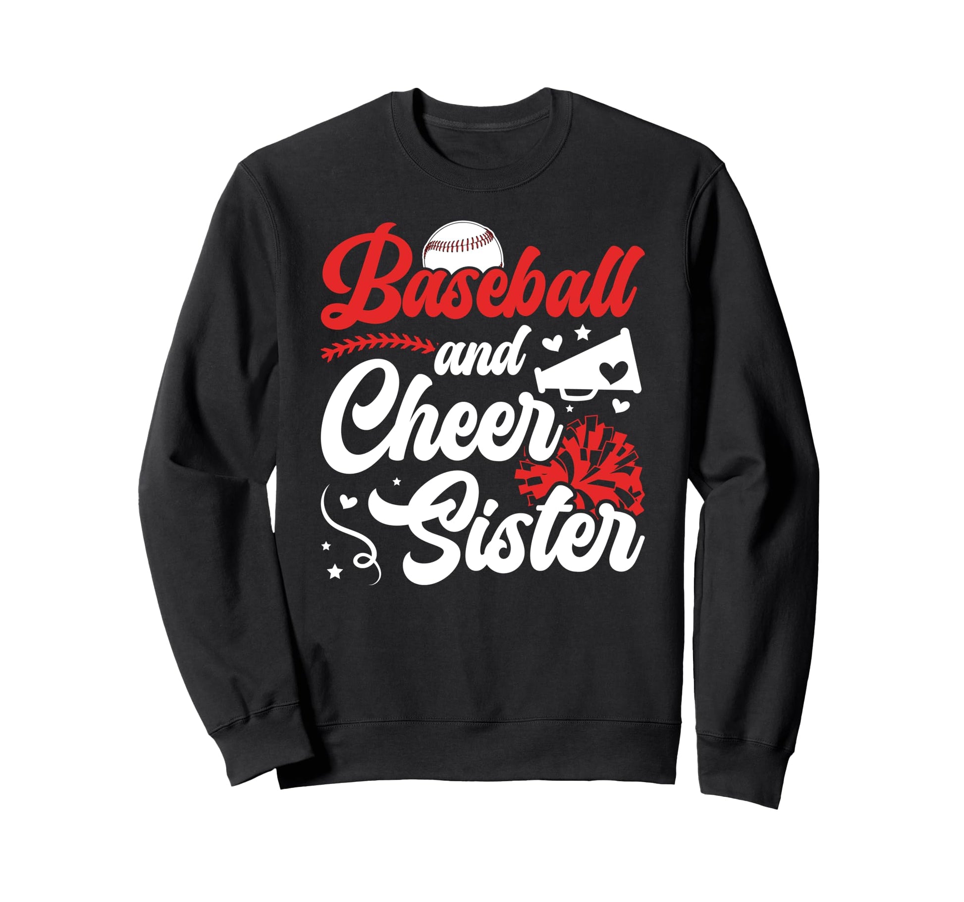 Baseball And Cheer Sister Sweatshirt - Casual Everyday Wear for Adults - T-Shirt, Sweatshirt, Hoodie