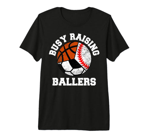 Busy Raising Ballers Funny Baseball T-Shirt - Minimalist Print Men Women - T-Shirt, Sweatshirt, Hoodie