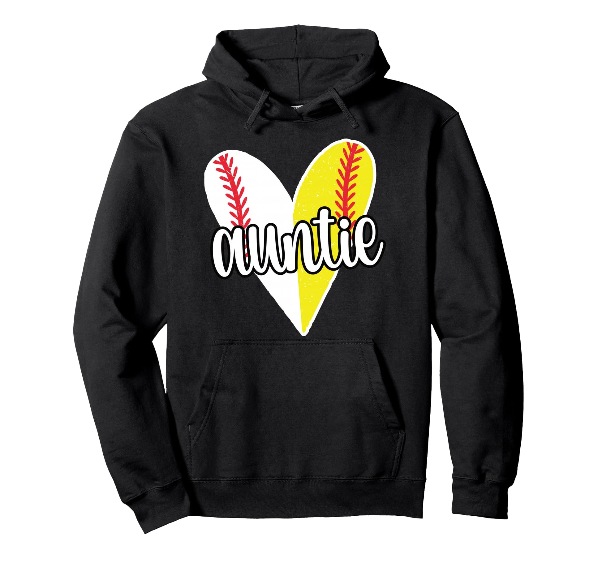Baller Auntie Proud Softball Baseball Hoodie - Unique Graphic Men Women - T-Shirt, Sweatshirt, Hoodie