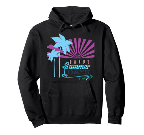 Happy Summer Days Dolphins Vaporwave Hoodie - Custom Art Print for Adults - T-Shirt, Sweatshirt, Hoodie