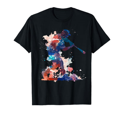 Paint Splash Baseball Player Coach T-Shirt - Custom Art Print for Adults - T-Shirt, Sweatshirt, Hoodie