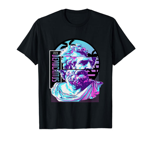 Democritus Vaporwave Glitch T-Shirt - Aesthetic Graphic Men Women - T-Shirt, Sweatshirt, Hoodie