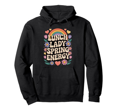 Lunch Lady Spring Energy Groovy Hoodie - Aesthetic Graphic Men Women - T-Shirt, Sweatshirt, Hoodie