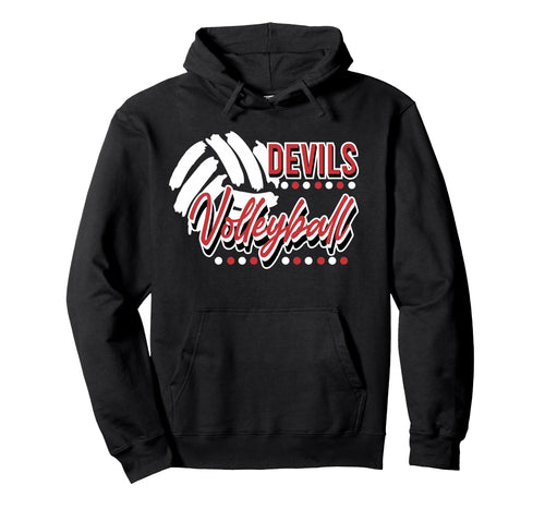 Red Devils Volleyball Mom School Hoodie - Novelty Apparel for Adults - T-Shirt, Sweatshirt, Hoodie