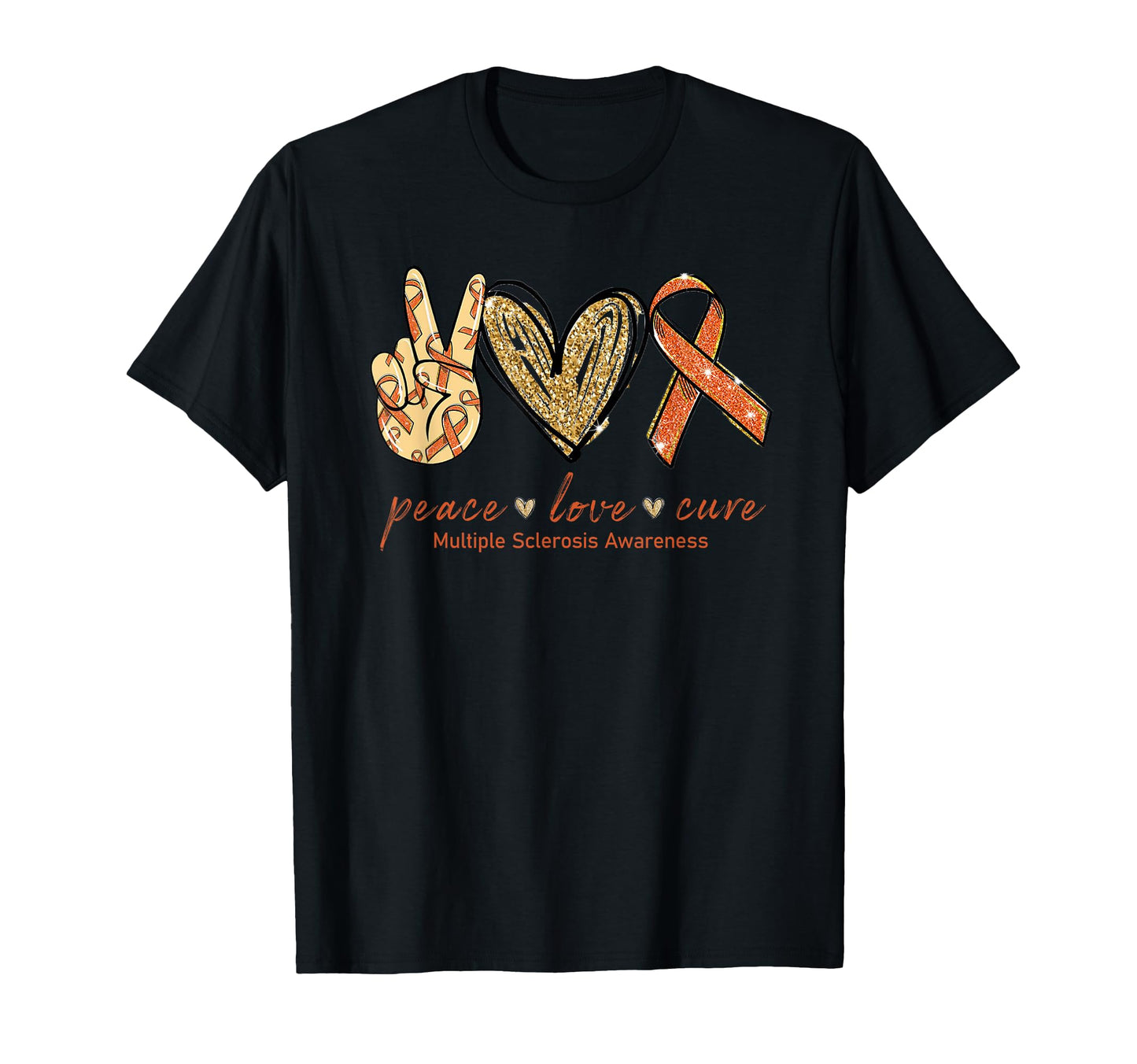 Multiple Sclerosis Awareness Peace Love T-Shirt - Unique Graphic for Adults - T-Shirt, Sweatshirt, Hoodie