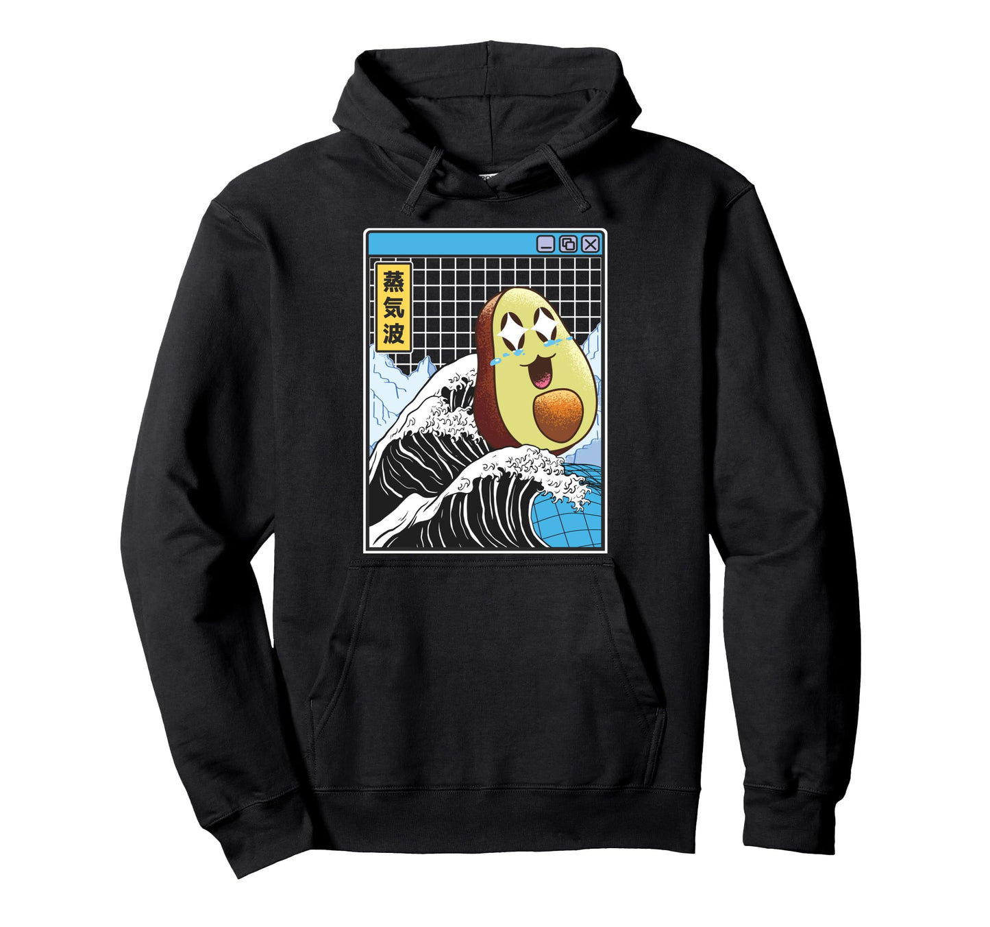 Happy Avocado Kanagawa Wave Digital Hoodie - Custom Art Print Men Women - T-Shirt, Sweatshirt, Hoodie