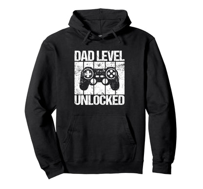 Dad Level Unlocked Gaming Hoodie - Casual Everyday Wear for Adults - T-Shirt, Sweatshirt, Hoodie