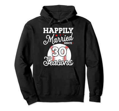 30Th Wedding Anniversary Baseball Hoodie - Custom Art Print for Adults - T-Shirt, Sweatshirt, Hoodie