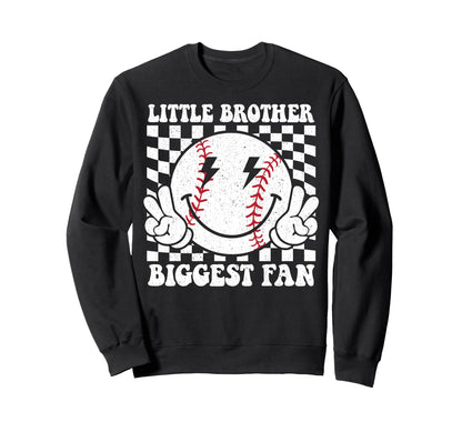Little Brother Biggest Fan Baseball Sweatshirt - Unique Graphic Unisex - T-Shirt, Sweatshirt, Hoodie
