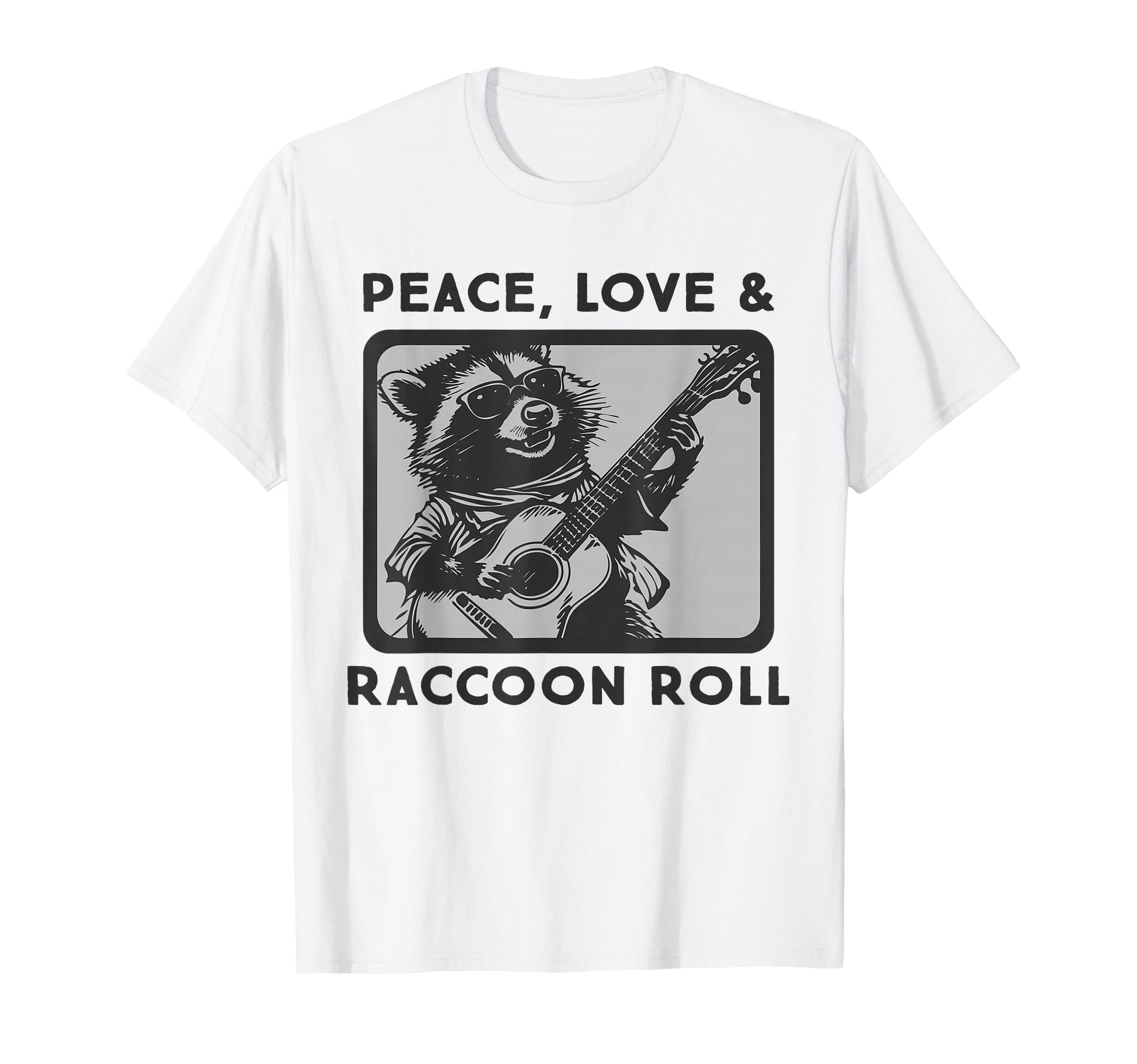 Raccoon Rock And Roll Music T-Shirt - Casual Everyday Wear Men Women - T-Shirt, Sweatshirt, Hoodie