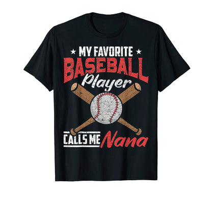 Grandma My Favorite Baseball Player T-Shirt - Minimalist Print Men Women - T-Shirt, Sweatshirt, Hoodie