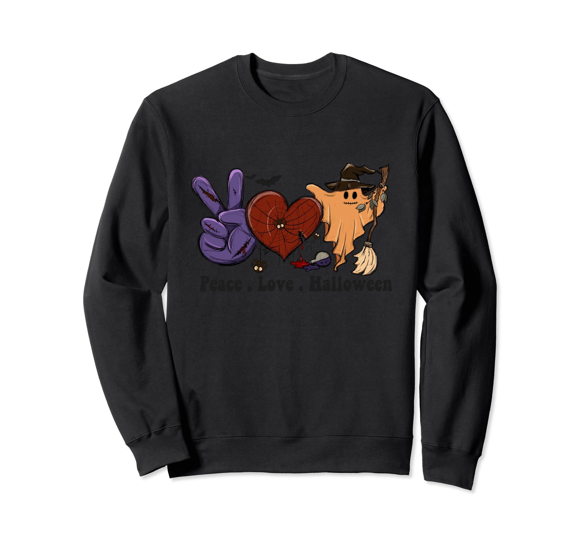 Scary Spooky Ghost Halloween Love Sweatshirt - Casual Everyday Wear Unisex - T-Shirt, Sweatshirt, Hoodie
