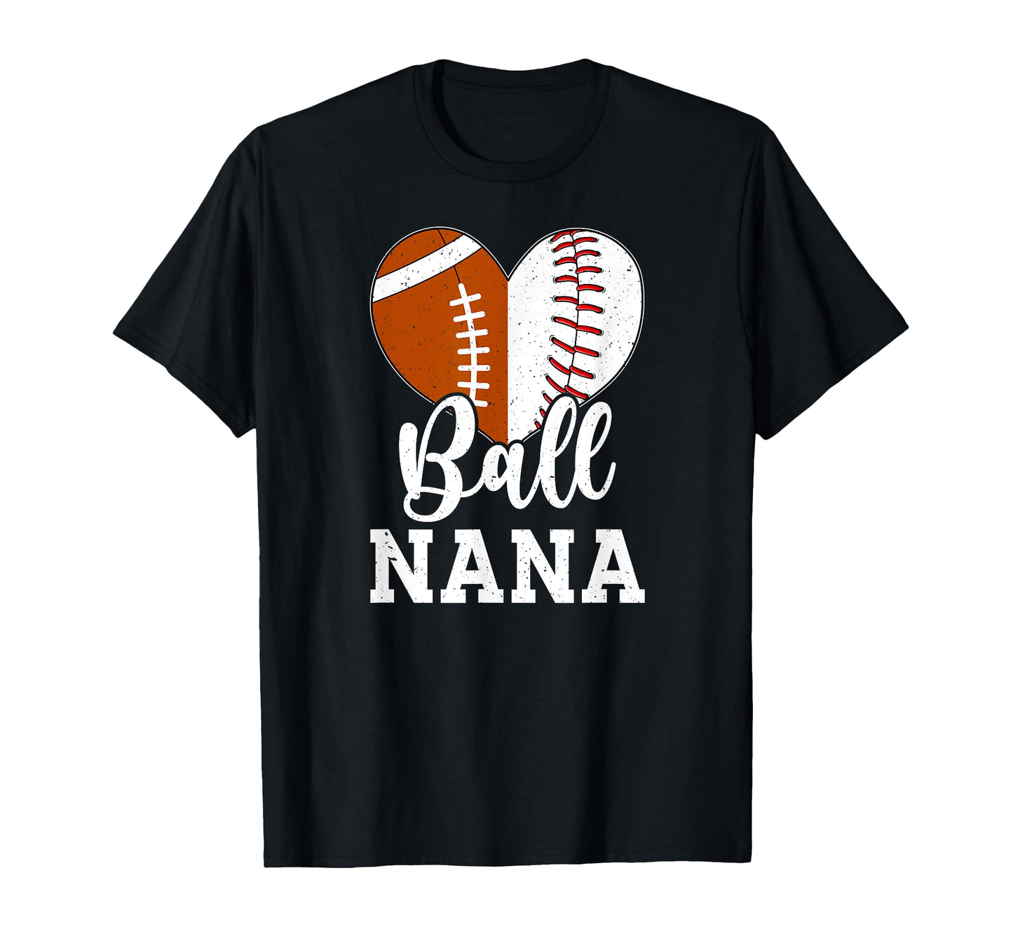 Ball Nana Grandma Heart Baseball T-Shirt - Minimalist Print Men Women - T-Shirt, Sweatshirt, Hoodie