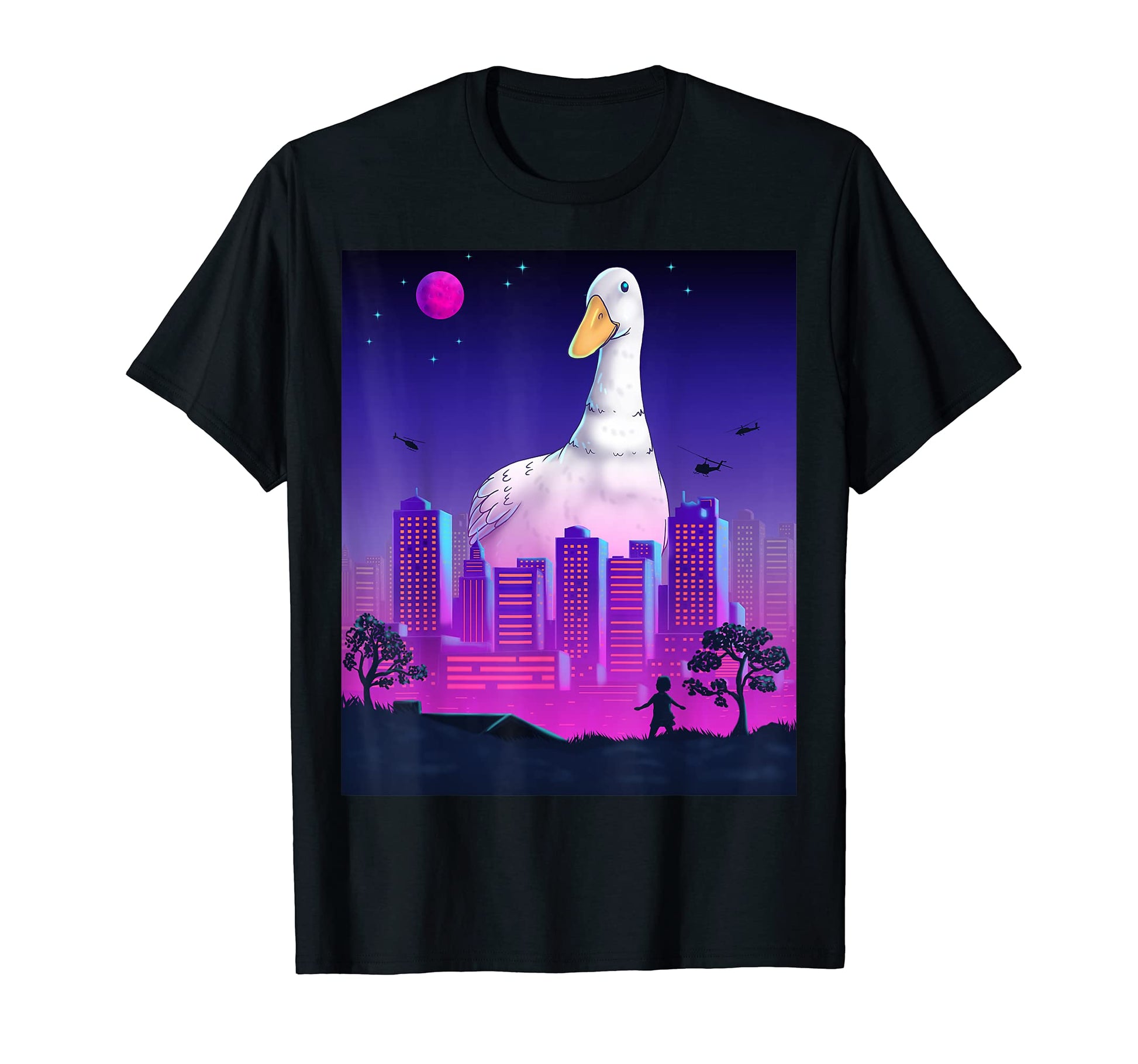 Giant Duck Vaporwave Synthwave T-Shirt - Unique Graphic for Adults - T-Shirt, Sweatshirt, Hoodie
