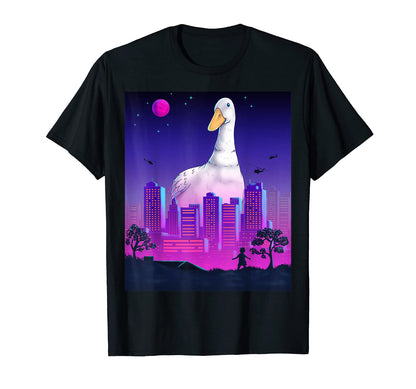 Giant Duck Vaporwave Synthwave T-Shirt - Unique Graphic for Adults - T-Shirt, Sweatshirt, Hoodie