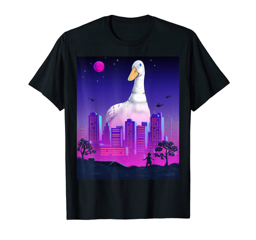 Giant Duck Vaporwave Synthwave T-Shirt - Unique Graphic for Adults - T-Shirt, Sweatshirt, Hoodie