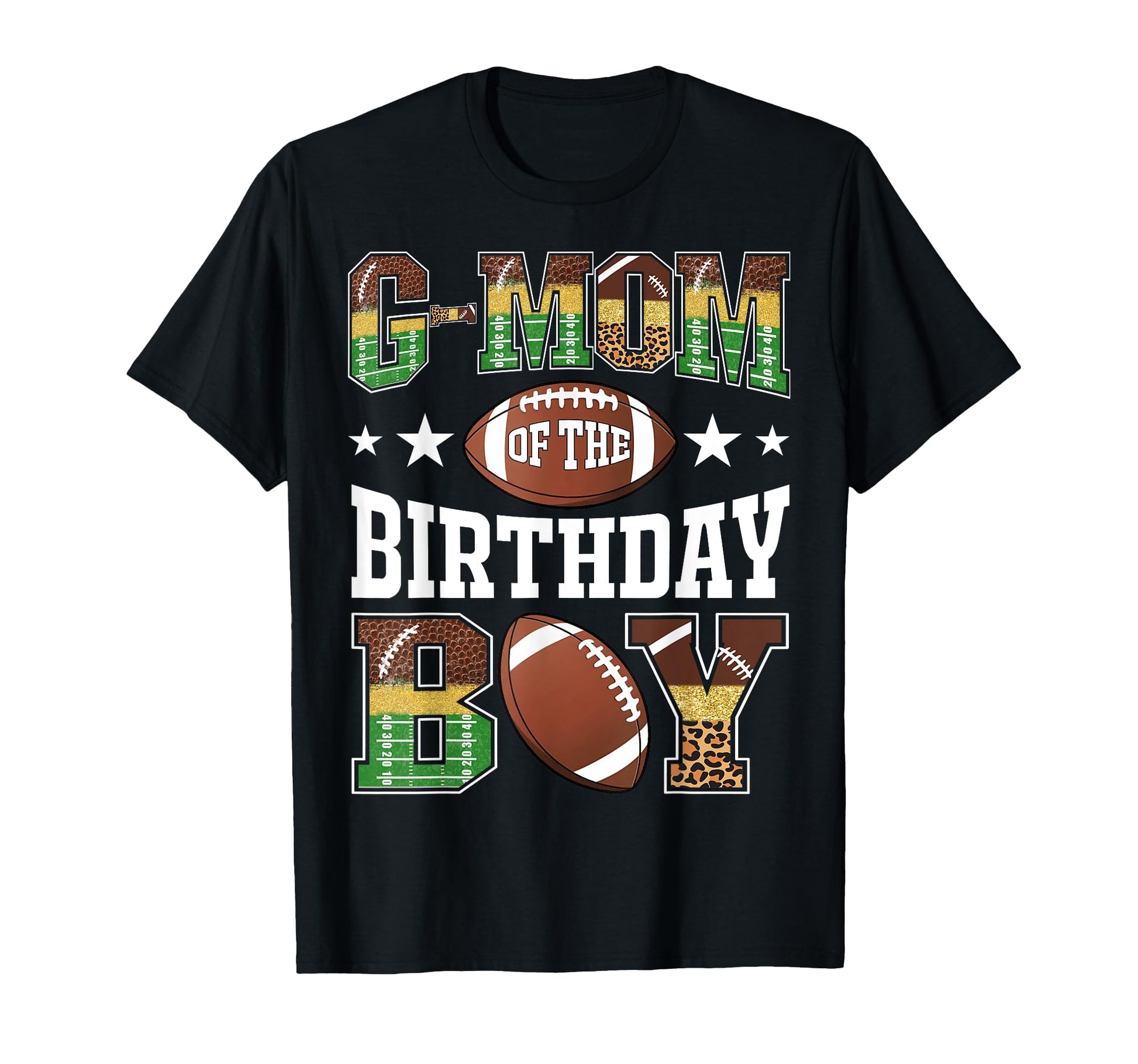 G Mom Birthday Football Leopard Game Day T-Shirt - Unique Graphic Unisex - T-Shirt, Sweatshirt, Hoodie