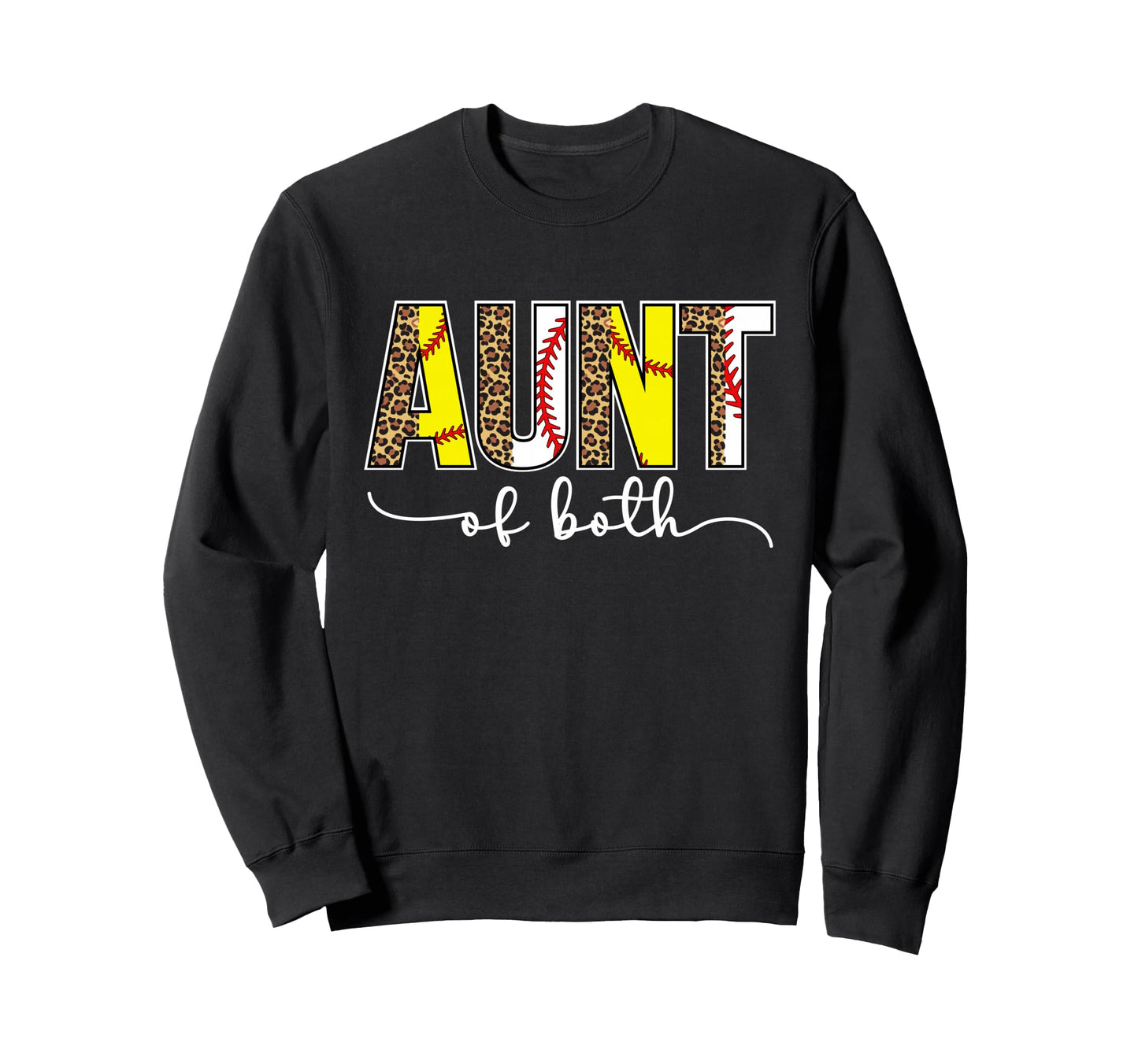 Baseball Softball Auntie Both Sweatshirt - Casual Everyday Wear Unisex - T-Shirt, Sweatshirt, Hoodie