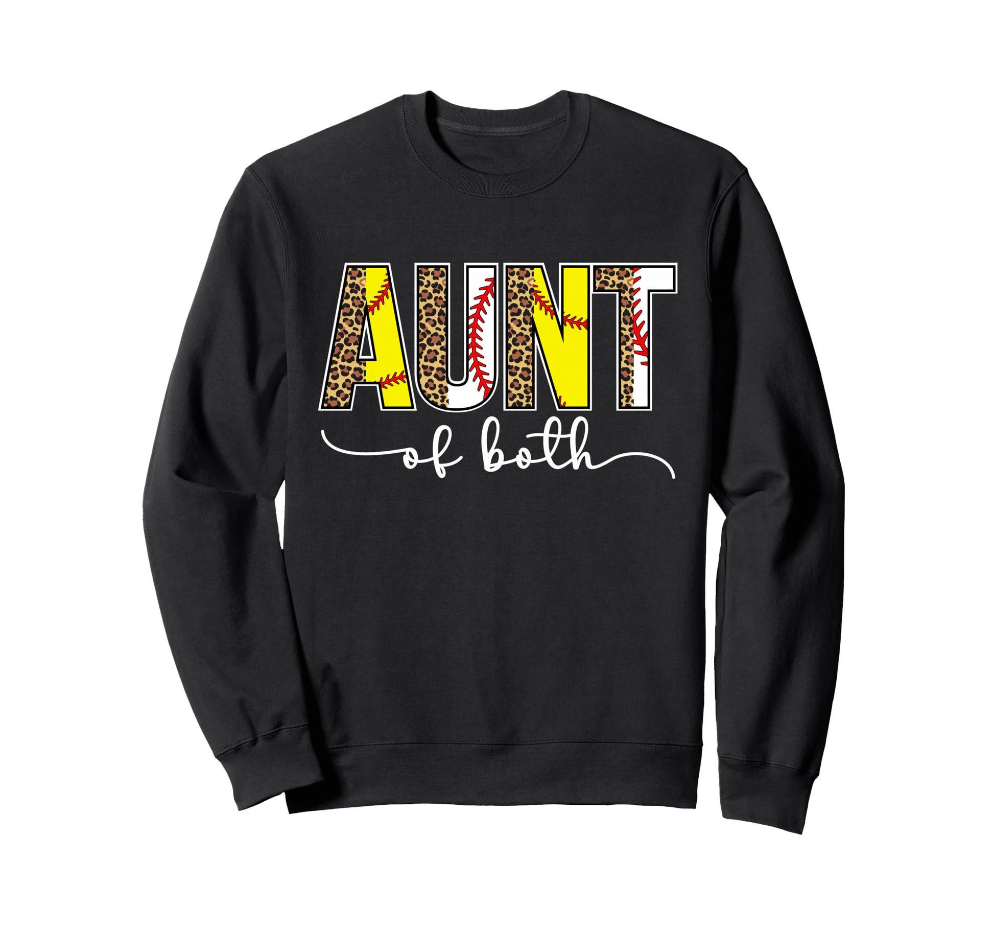 Baseball Softball Auntie Both Sweatshirt - Casual Everyday Wear Unisex - T-Shirt, Sweatshirt, Hoodie