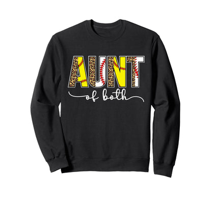 Baseball Softball Auntie Both Sweatshirt - Casual Everyday Wear Unisex - T-Shirt, Sweatshirt, Hoodie