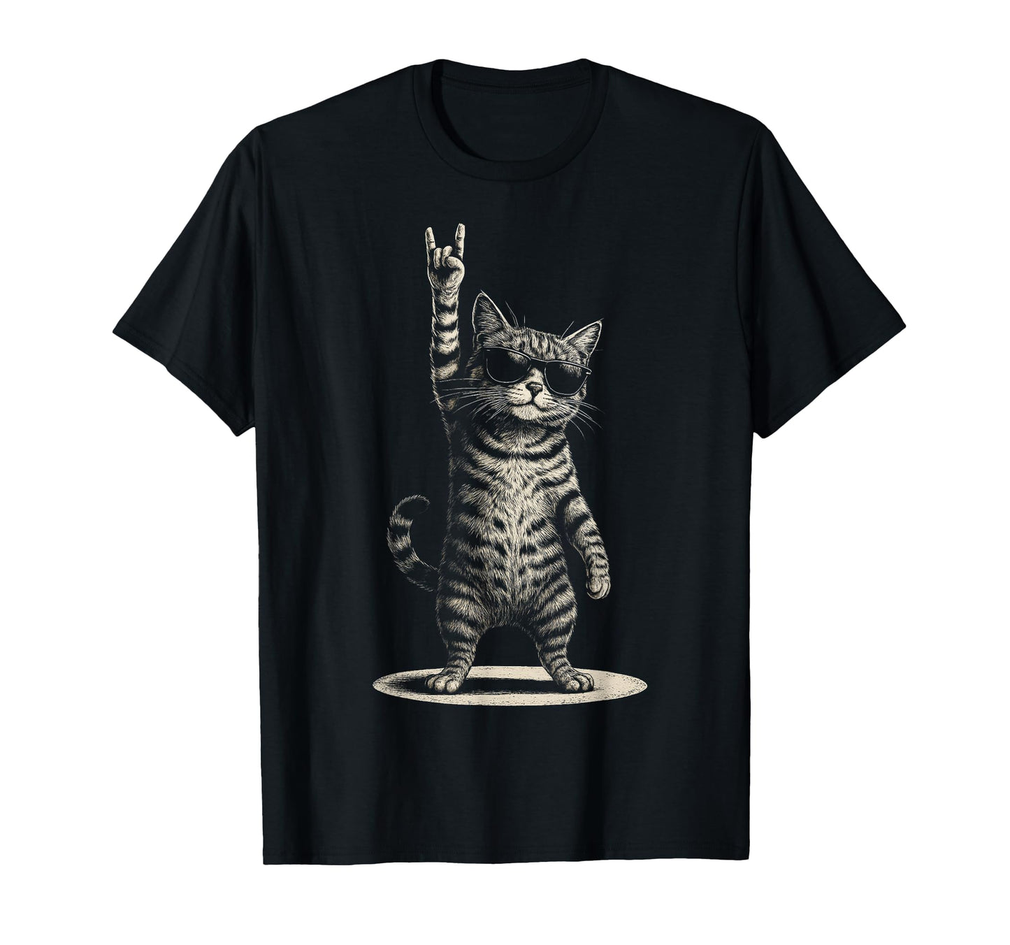 Cat Rock And Roll Kitty Rocking Music Cat T-Shirt - Unique Graphic Unisex - T-Shirt, Sweatshirt, Hoodie