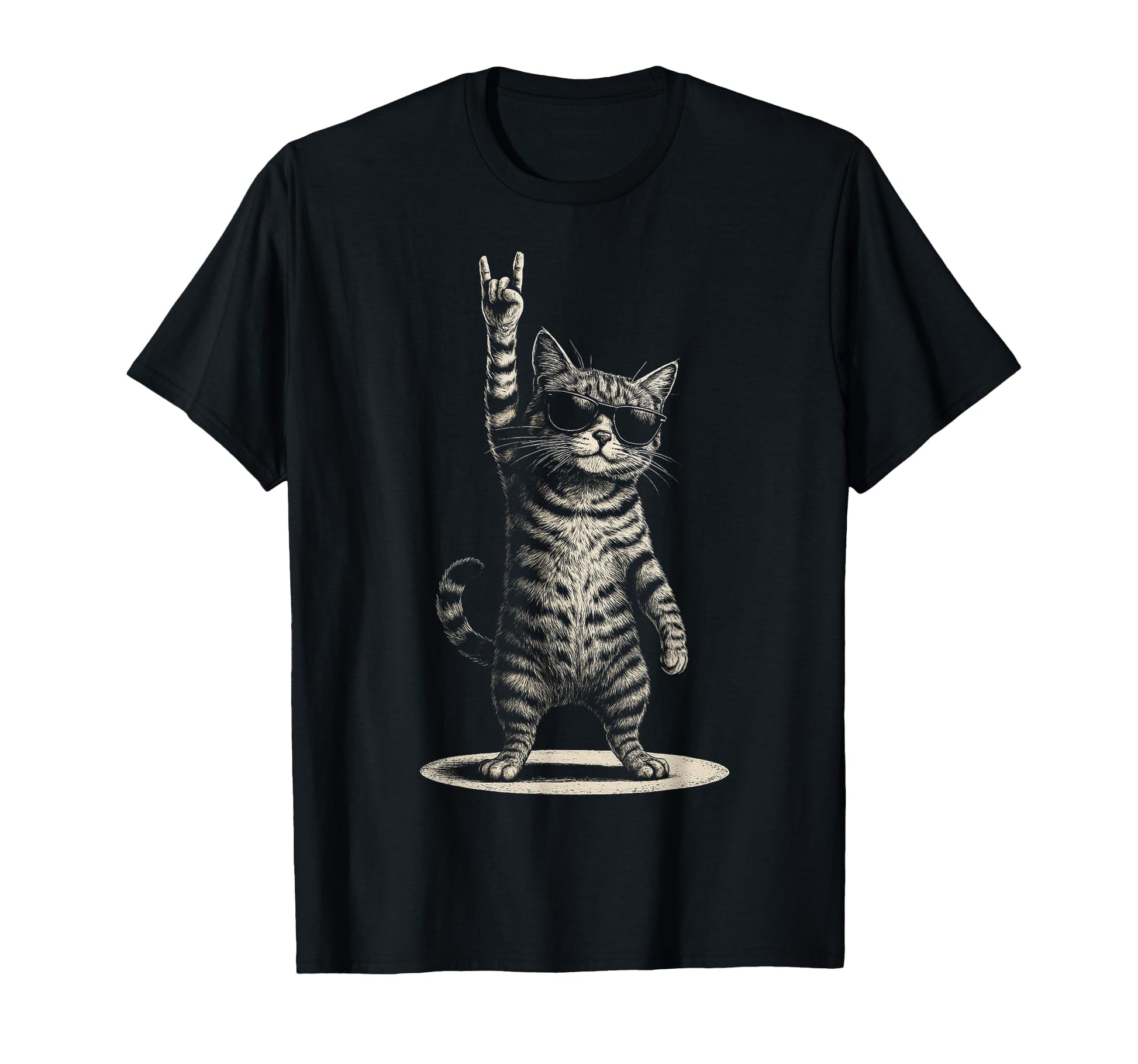 Cat Rock And Roll Kitty Rocking Music Cat T-Shirt - Unique Graphic Unisex - T-Shirt, Sweatshirt, Hoodie