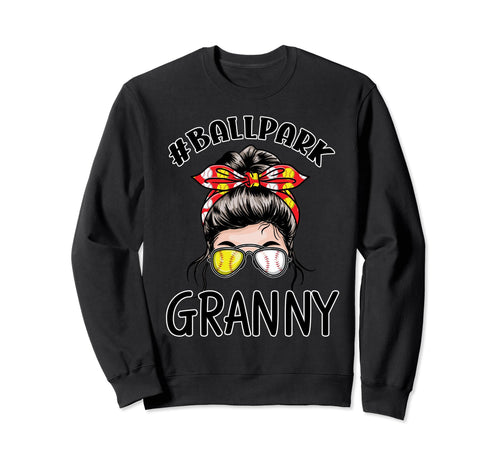 Baseball Grandma Ballpark Granny Sweatshirt - Custom Art Print for Adults - T-Shirt, Sweatshirt, Hoodie