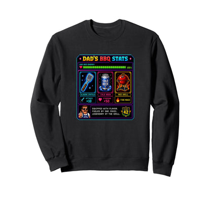 Funny Dads Bbq Stat Pixel Art Grilling Sweatshirt - Unique Graphic Unisex - T-Shirt, Sweatshirt, Hoodie