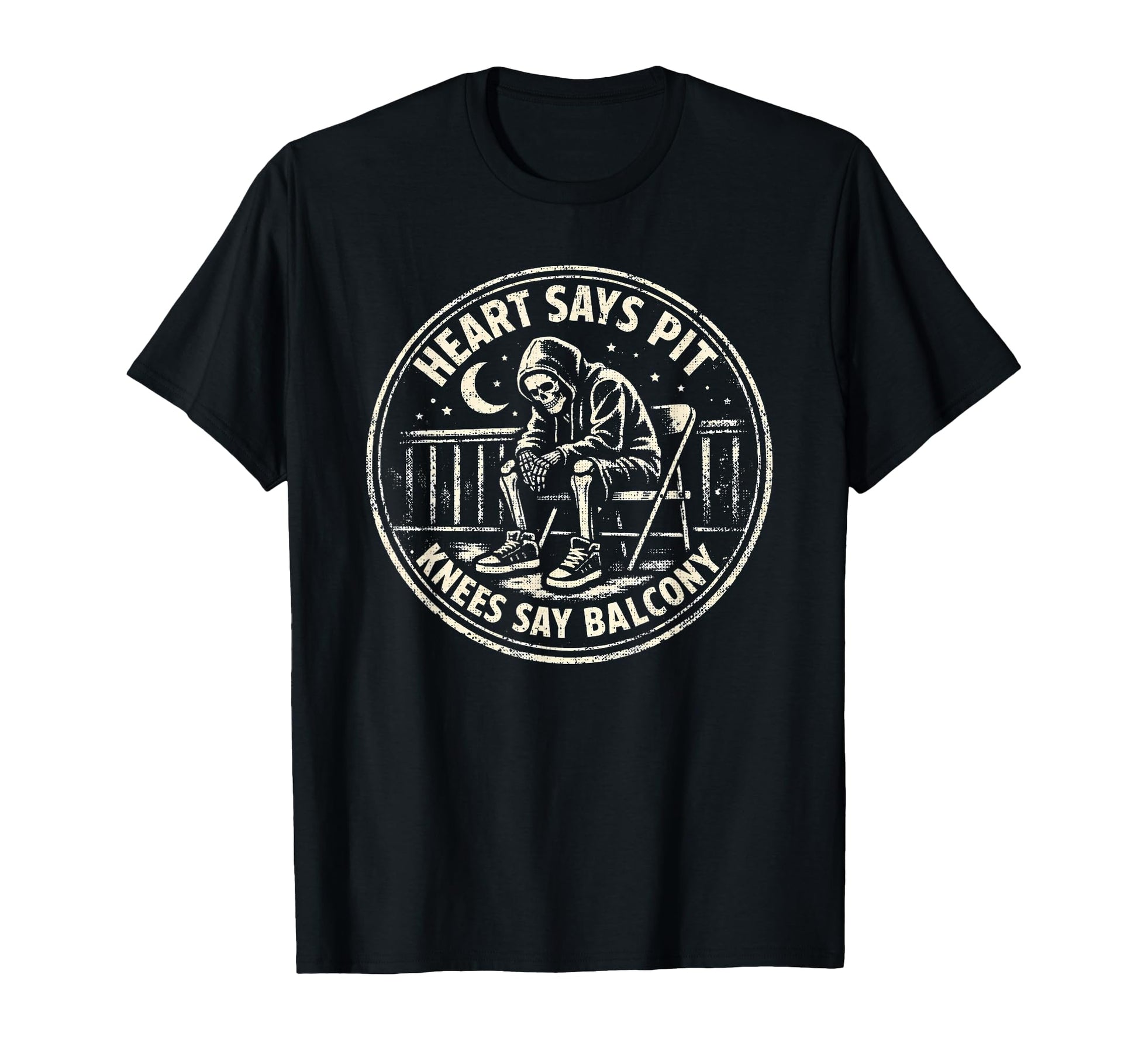 Heart Says Pit Knees Say Balcony Funny T-Shirt - Unique Graphic Unisex - T-Shirt, Sweatshirt, Hoodie