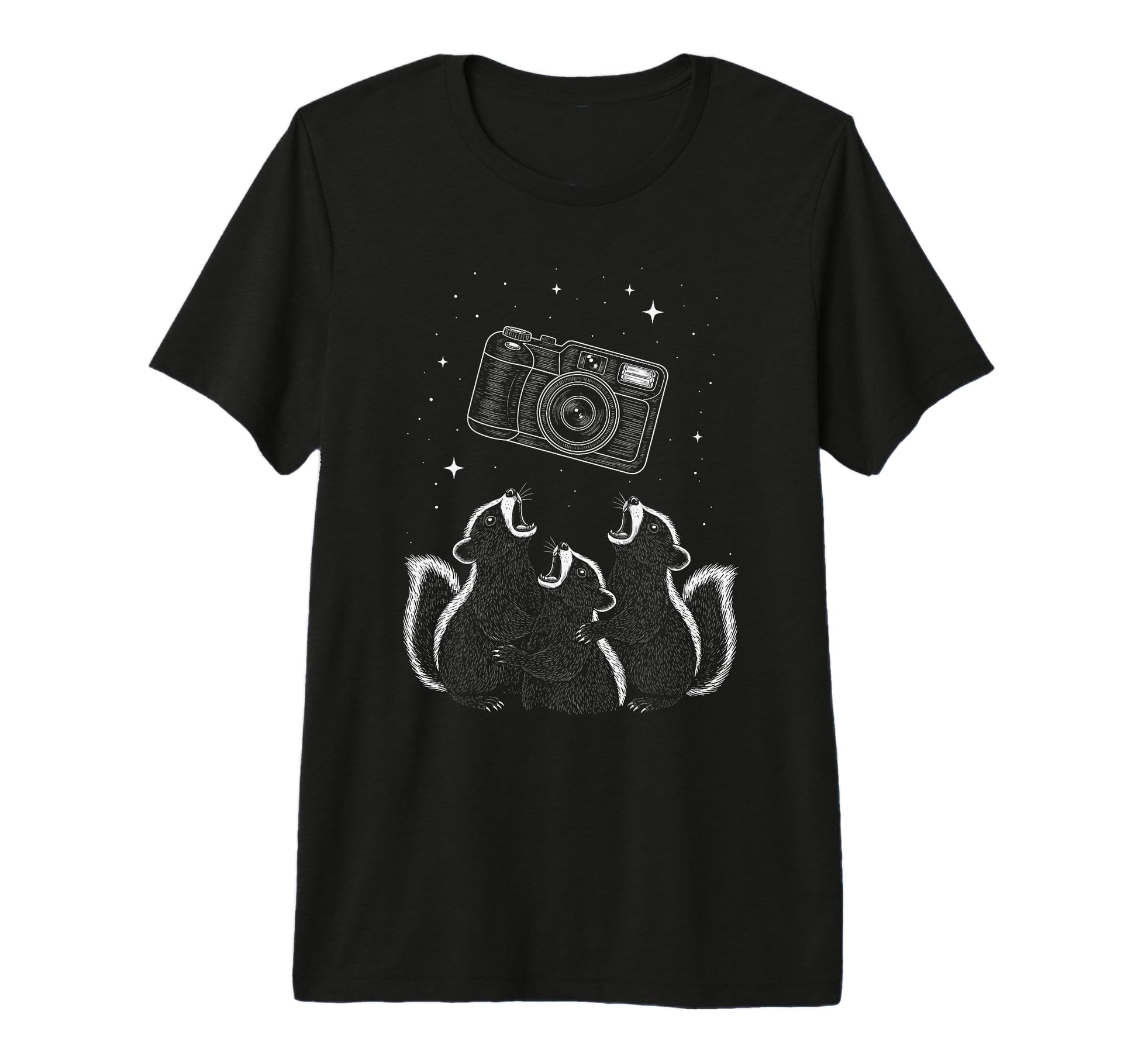 Funny Skunk Photographers Howling T-Shirt - Aesthetic Graphic Men Women - T-Shirt, Sweatshirt, Hoodie