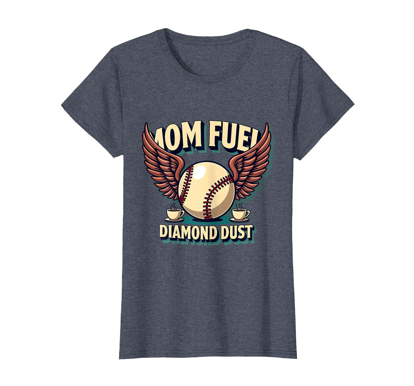 Baseball Mama Mom Fuel Diamond Dust T-Shirt - Novelty Apparel for Adults - T-Shirt, Sweatshirt, Hoodie