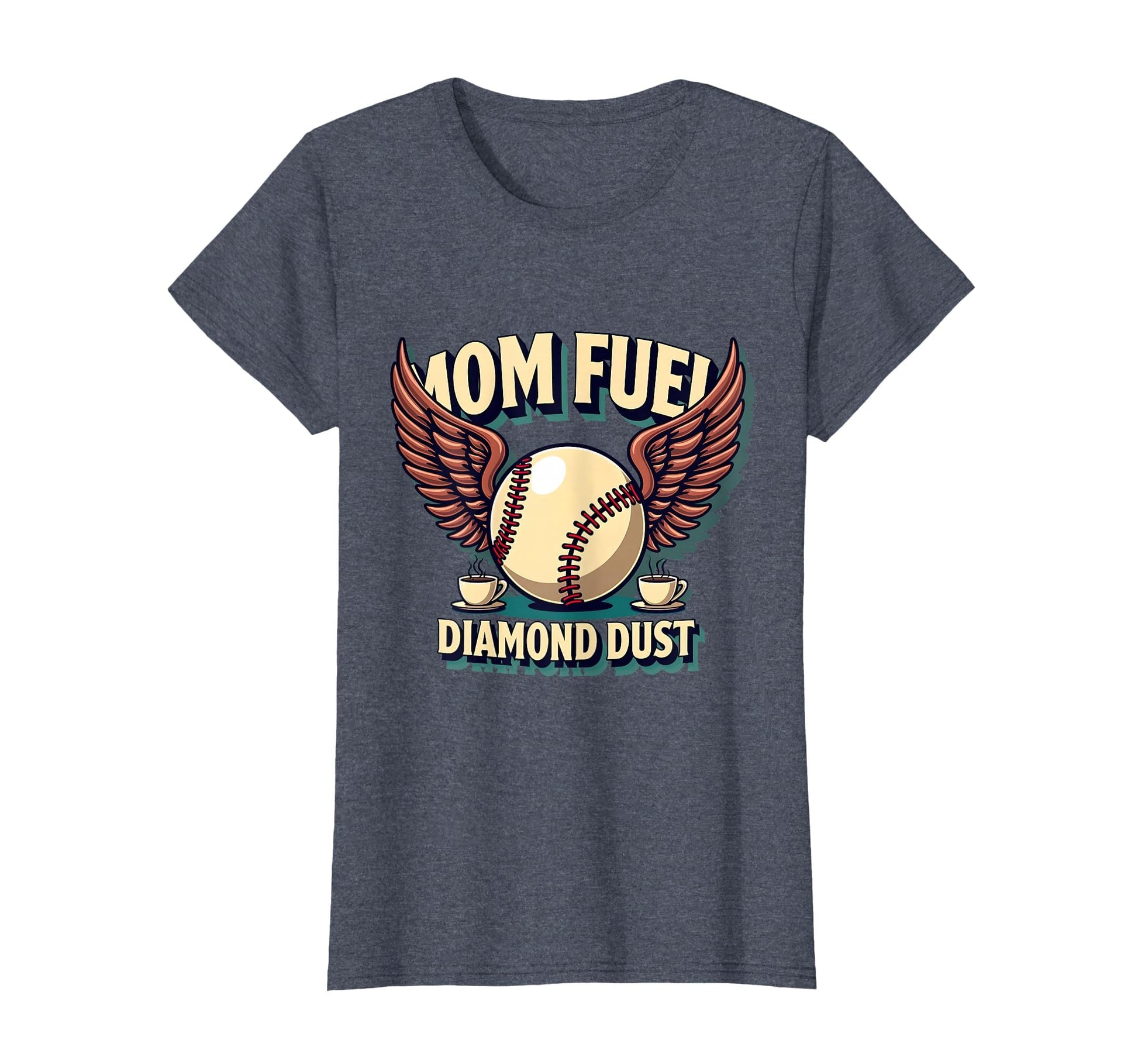 Baseball Mama Mom Fuel Diamond Dust T-Shirt - Novelty Apparel for Adults - T-Shirt, Sweatshirt, Hoodie