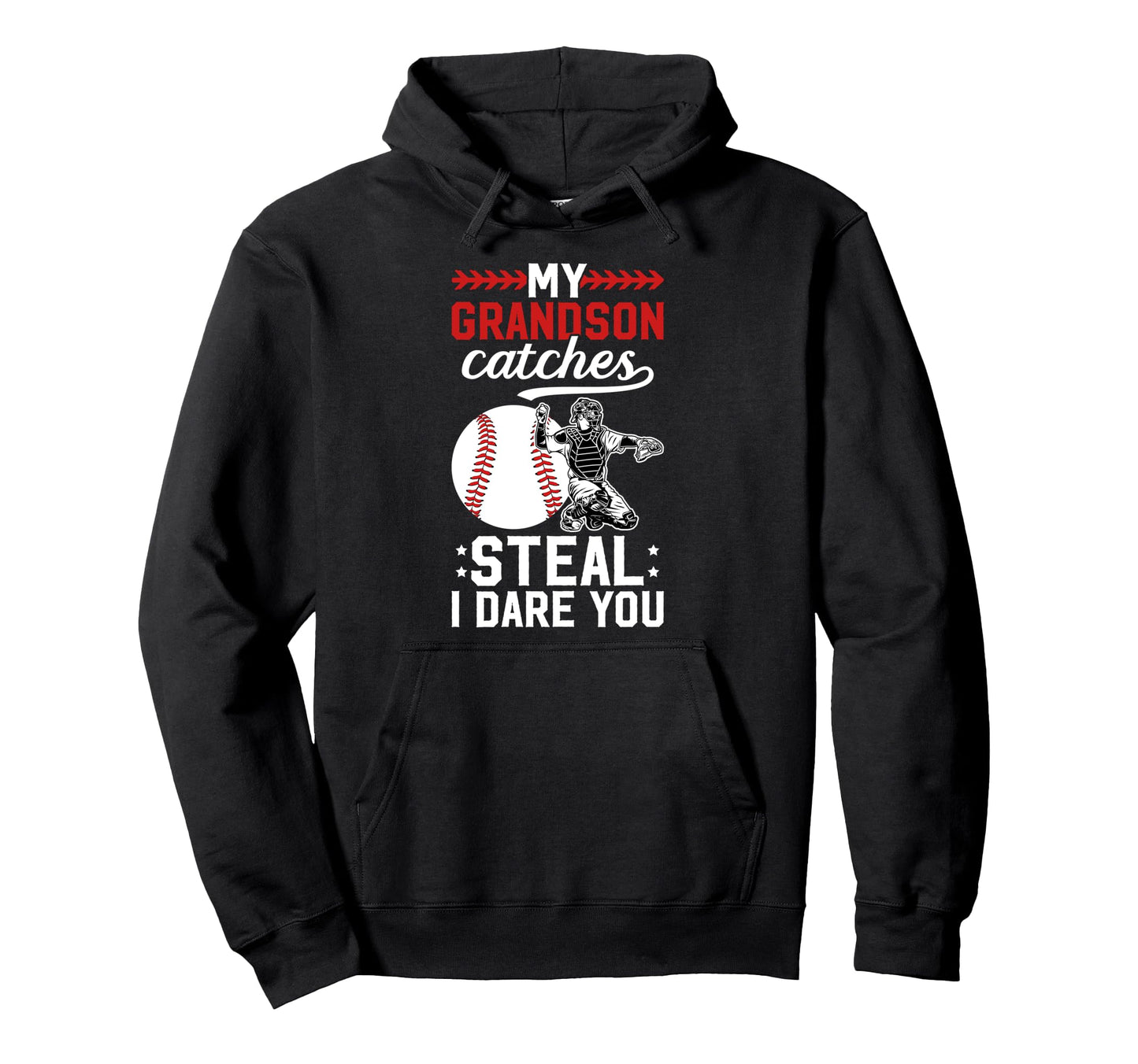 Funny Baseball Catcher Grandma Baseball Hoodie - Novelty Apparel Men Women - T-Shirt, Sweatshirt, Hoodie