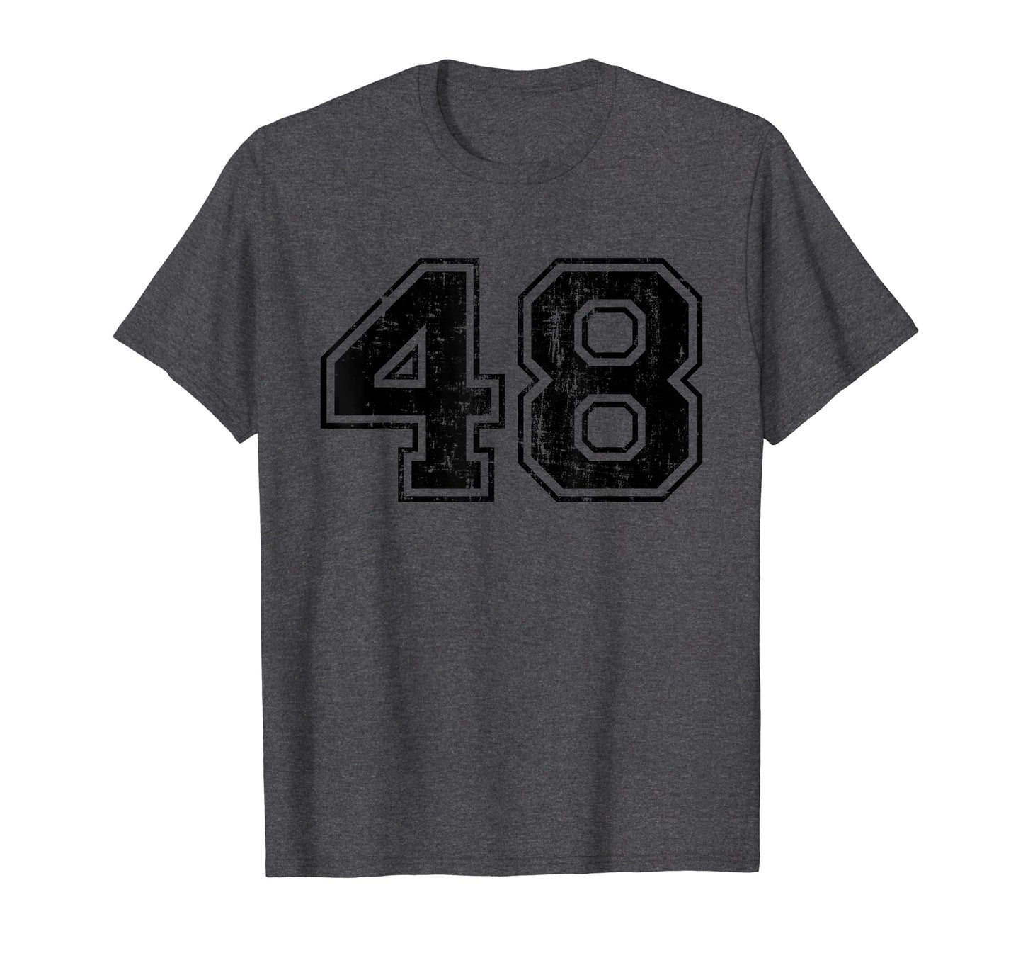 Number 48 Varsity Distressed Sport Team T-Shirt - Unique Graphic Unisex - T-Shirt, Sweatshirt, Hoodie