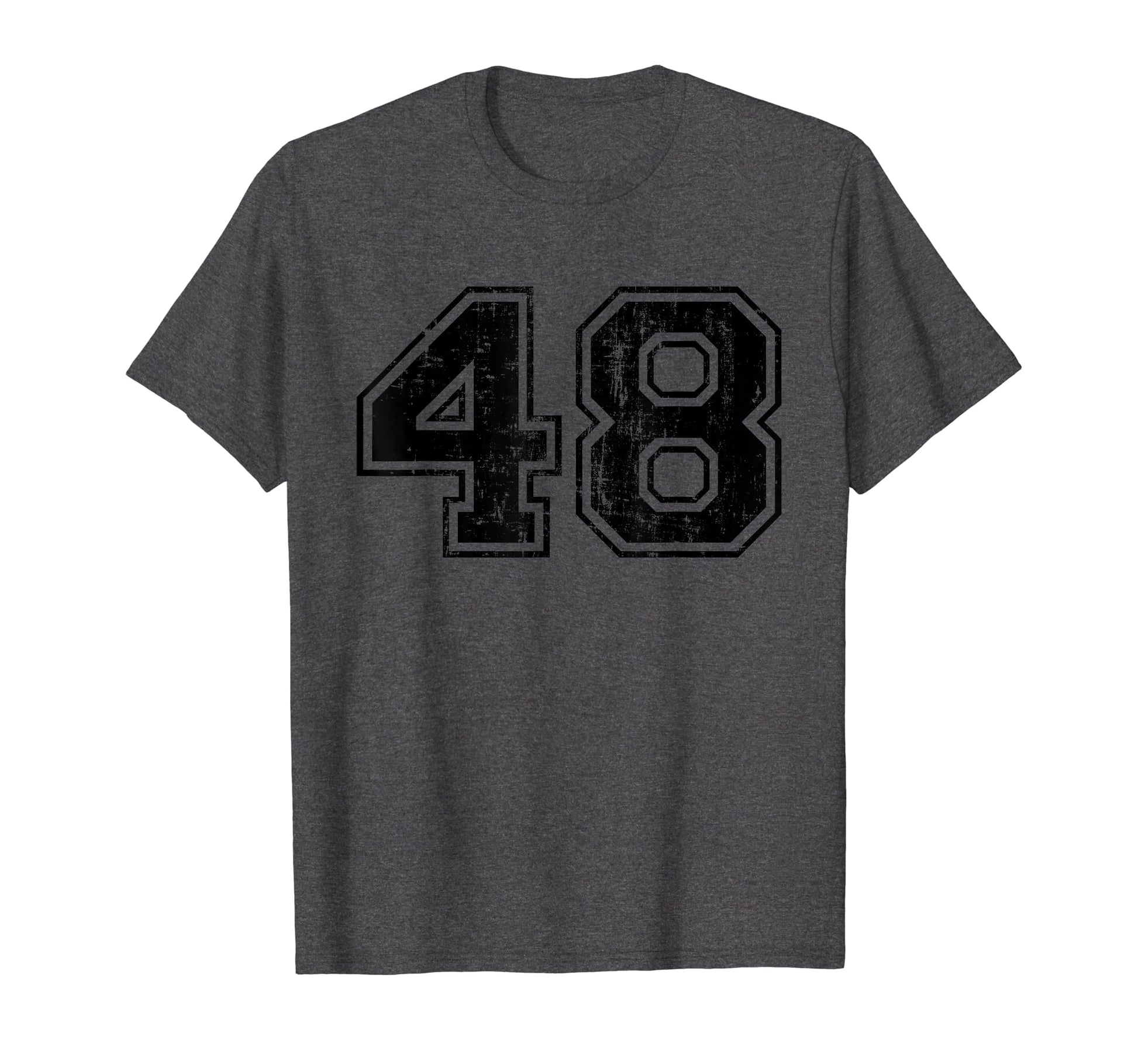 Number 48 Varsity Distressed Sport Team T-Shirt - Unique Graphic Unisex - T-Shirt, Sweatshirt, Hoodie