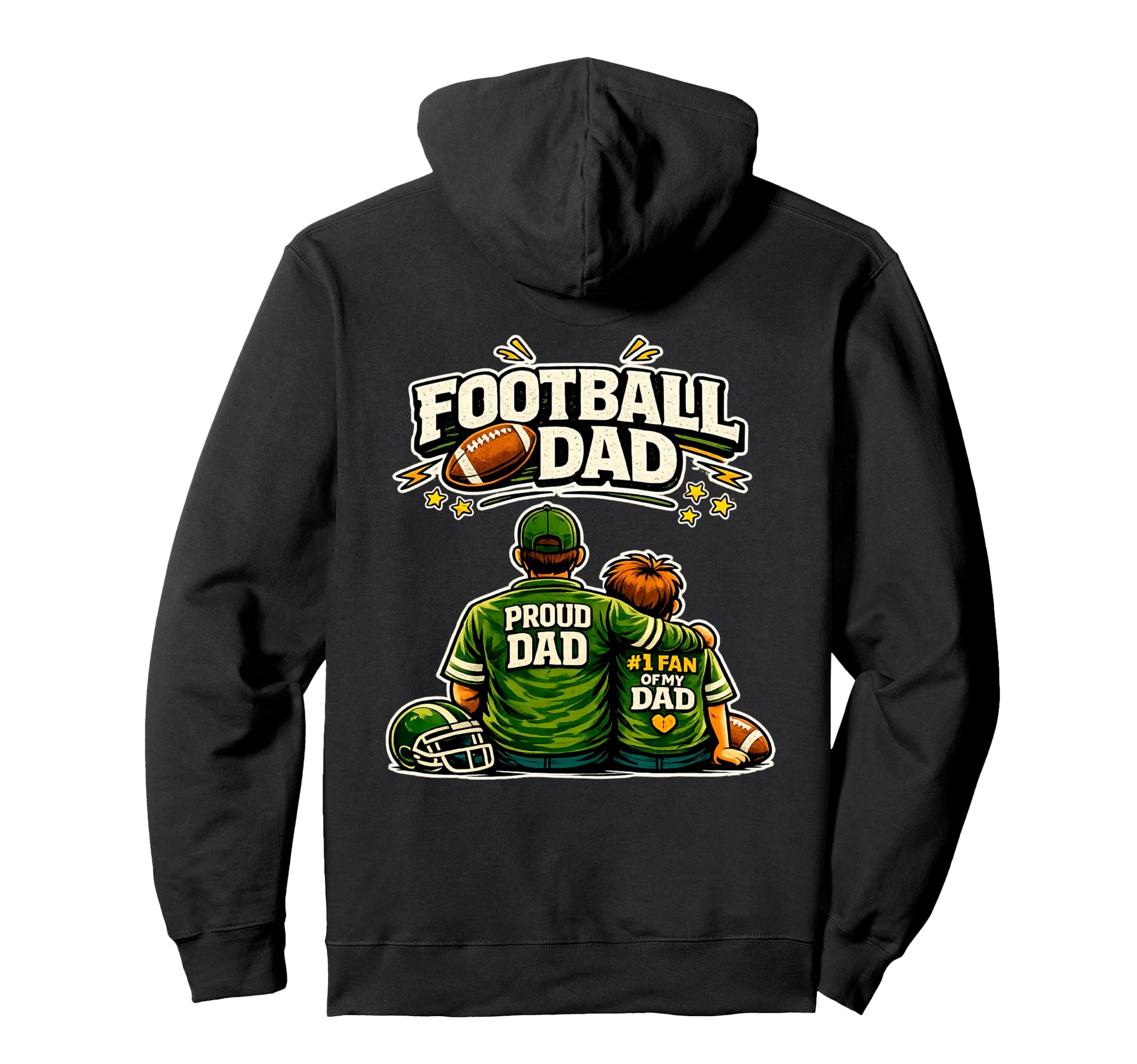 Fathers Day Football Dad Proud Dad Gift Hoodie - Trendy Graphic Unisex - T-Shirt, Sweatshirt, Hoodie