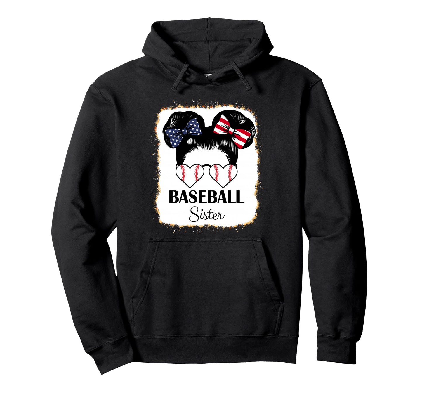 Baseball Sister Bleached Leopard Hoodie - Unique Graphic for Adults - T-Shirt, Sweatshirt, Hoodie