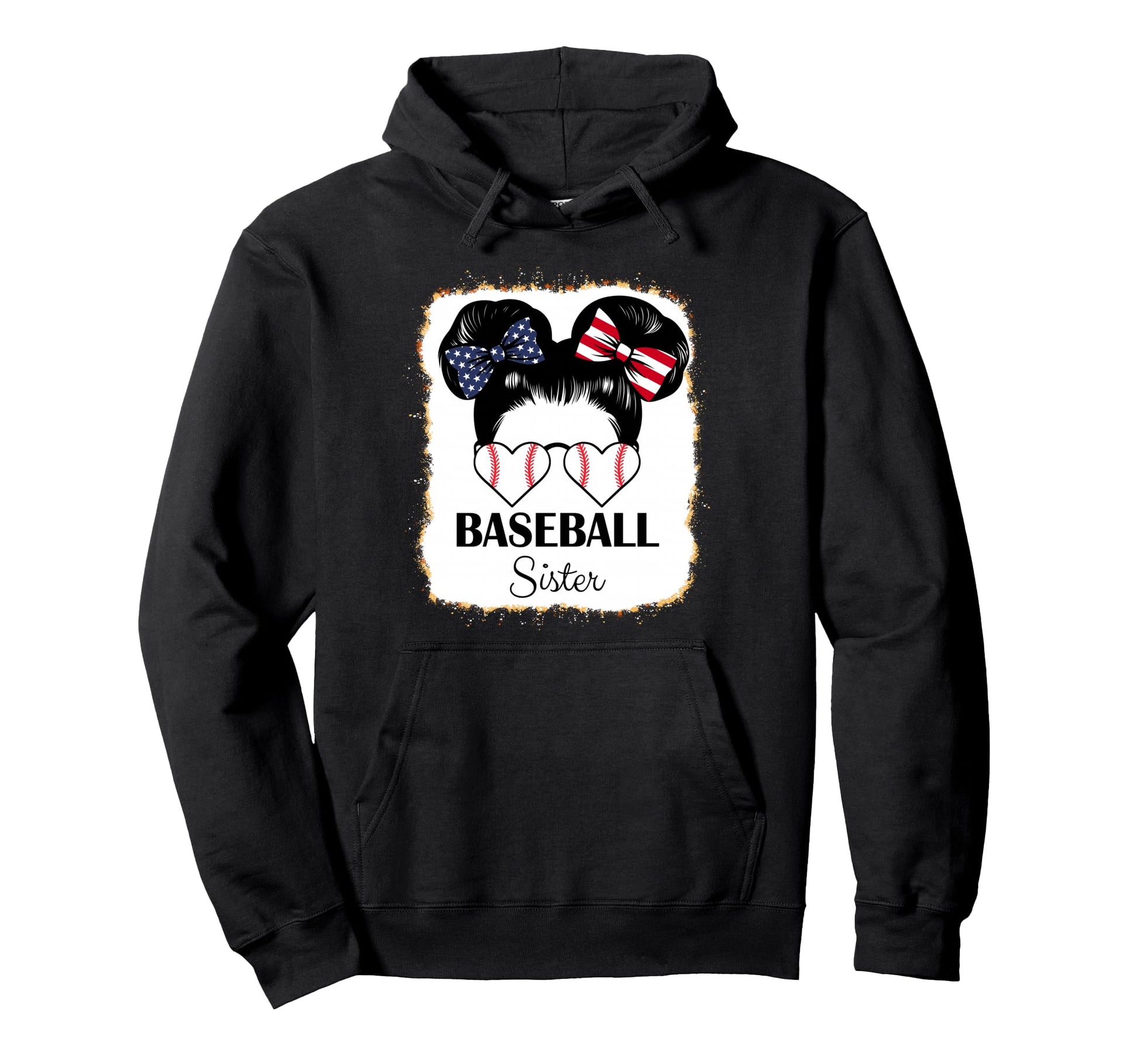 Baseball Sister Bleached Leopard Hoodie - Unique Graphic for Adults - T-Shirt, Sweatshirt, Hoodie