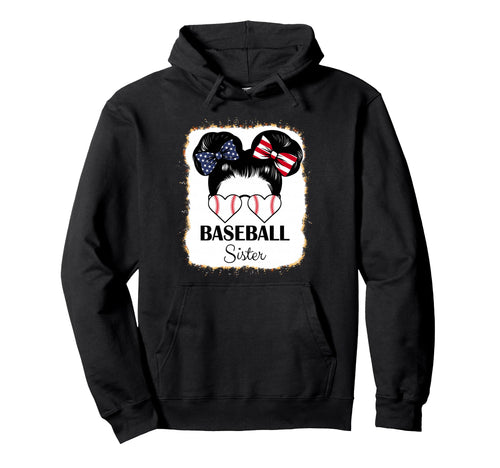 Baseball Sister Bleached Leopard Hoodie - Unique Graphic for Adults - T-Shirt, Sweatshirt, Hoodie