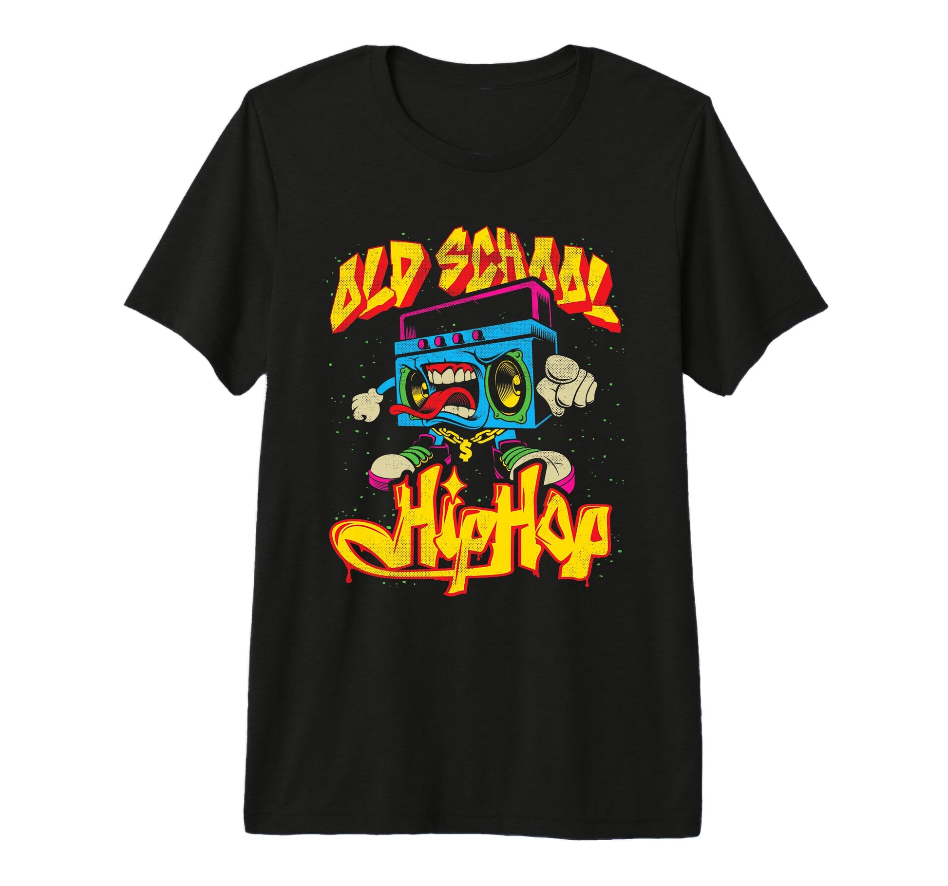 Old School Hip Hop Boombox Graffiti T-Shirt - Graphic Print Unisex - T-Shirt, Sweatshirt, Hoodie