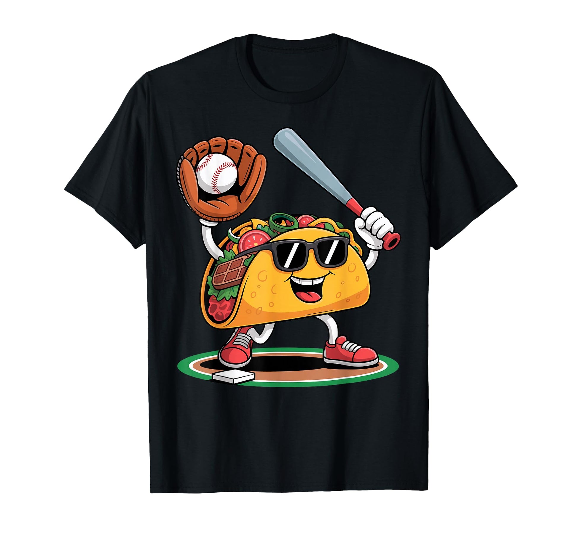 Funny Taco Baseball Player Coach Dad Fan T-Shirt - Trendy Graphic Unisex - T-Shirt, Sweatshirt, Hoodie