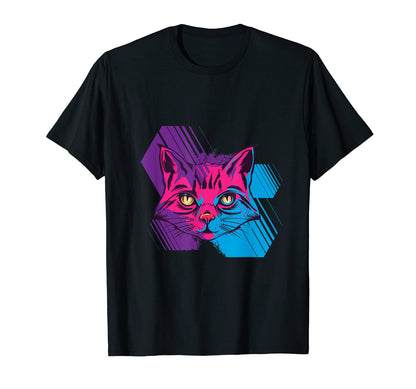 Trippy Cat Vaporwave Aesthetic Lovers T-Shirt - Streetwear Style Unisex - T-Shirt, Sweatshirt, Hoodie