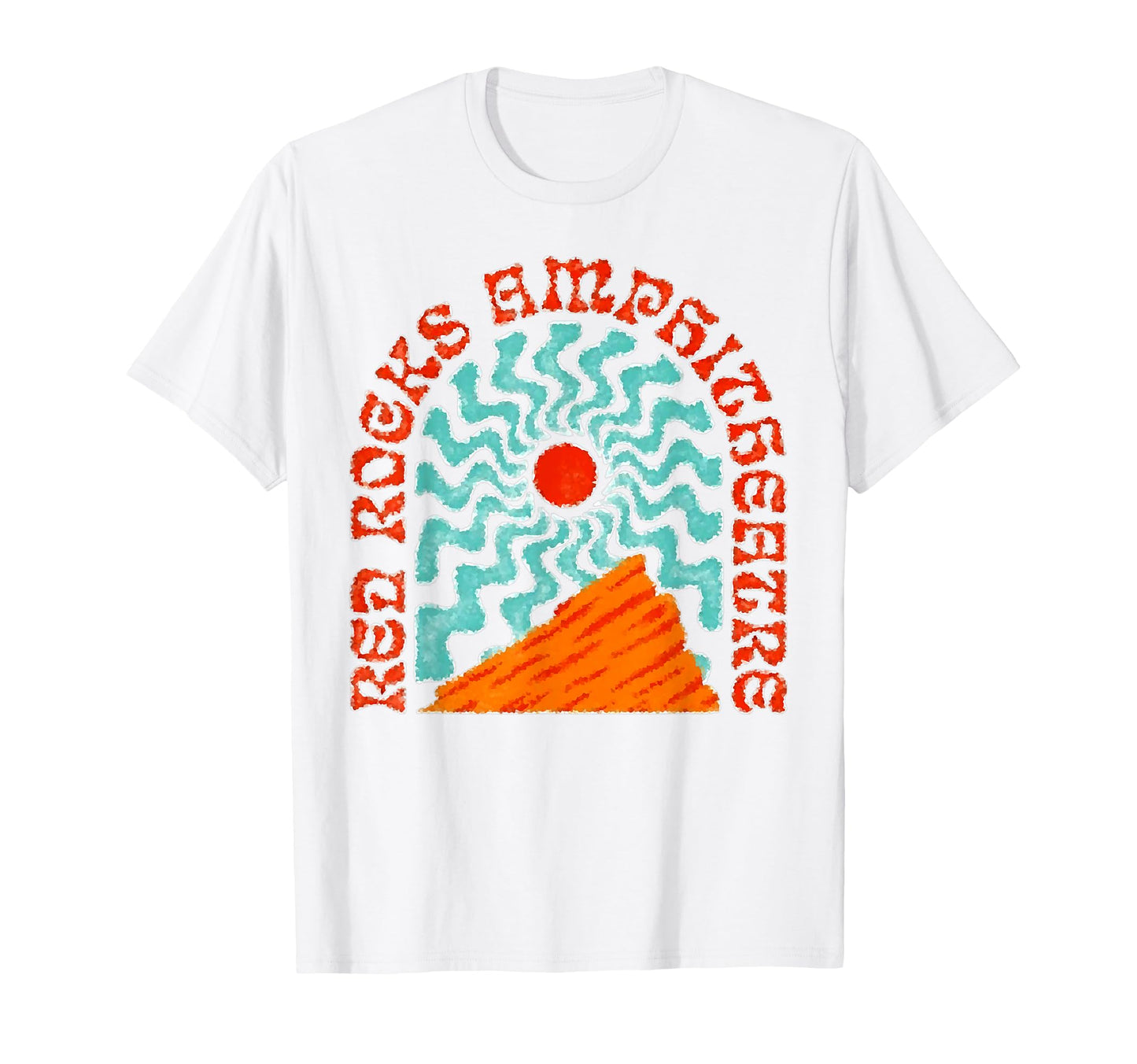 Red Rocks Amphitheater Colorado Hippie T-Shirt - Trendy Graphic for Adults - T-Shirt, Sweatshirt, Hoodie